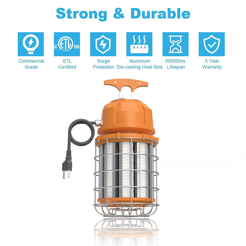 Bbier 360 Grau Iluminação Portátil de Local 80W 100W 120W 150W AC100-277V 2835 Luzes de Trabalho LED Temporárias para Construção em Local de Trabalho