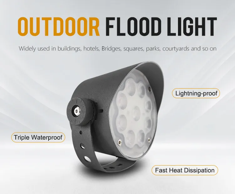 Luz de Spot Externa IP66 DC24V AC220V Luz de Inundação LED RGB