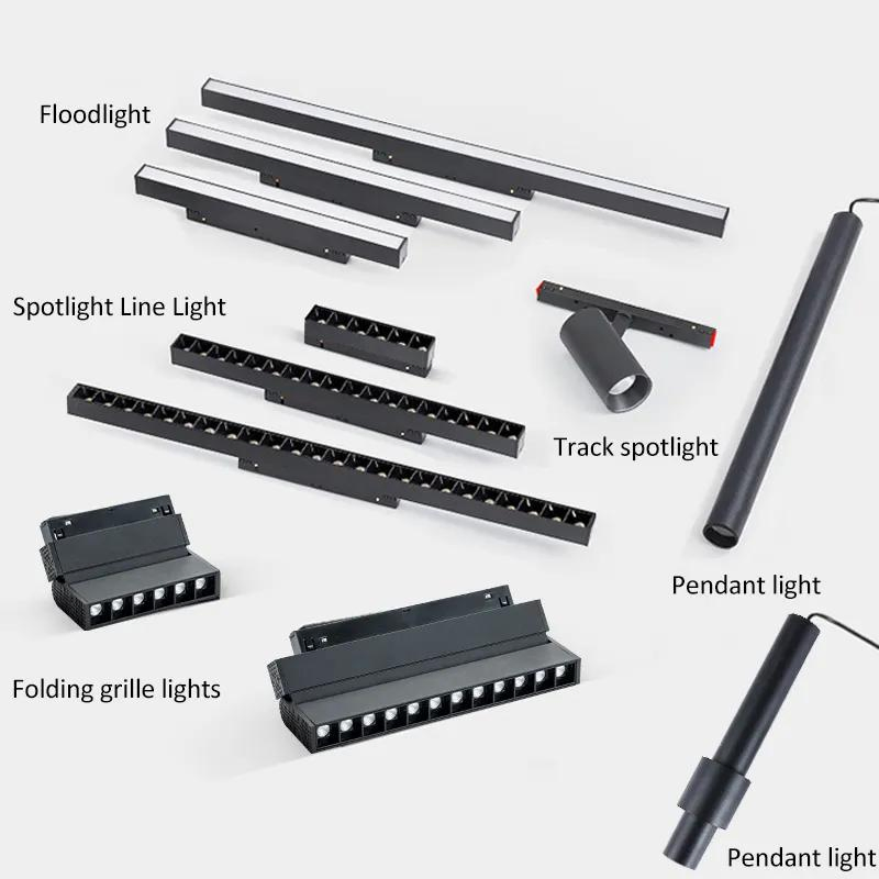 Tuya 48V Luz de Trilho Magnética Inteligente - 50K Lm LED Spot Flood, Tom Duplo