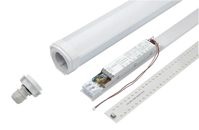 Luz Tri-Proof LED IP66 Ik08 - Design patenteado em PC Alumínio, Iluminação para Armazém e Oficina