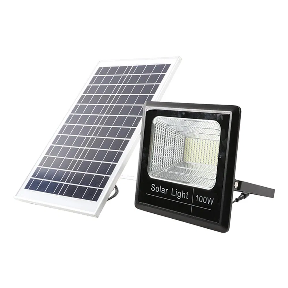 Lâmpada de Economia de Energia Recarregável para Iluminação Externa à Prova d'Água 100W 200W 300W Luz de Inundação Solar LED