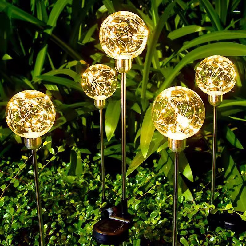Iluminação de Fio de Cobre Luminosa LED para Paisagismo, Luz Solar para Jardim, Plugue em Luzes de Jardim, Luzes de Paisagem para Gramado