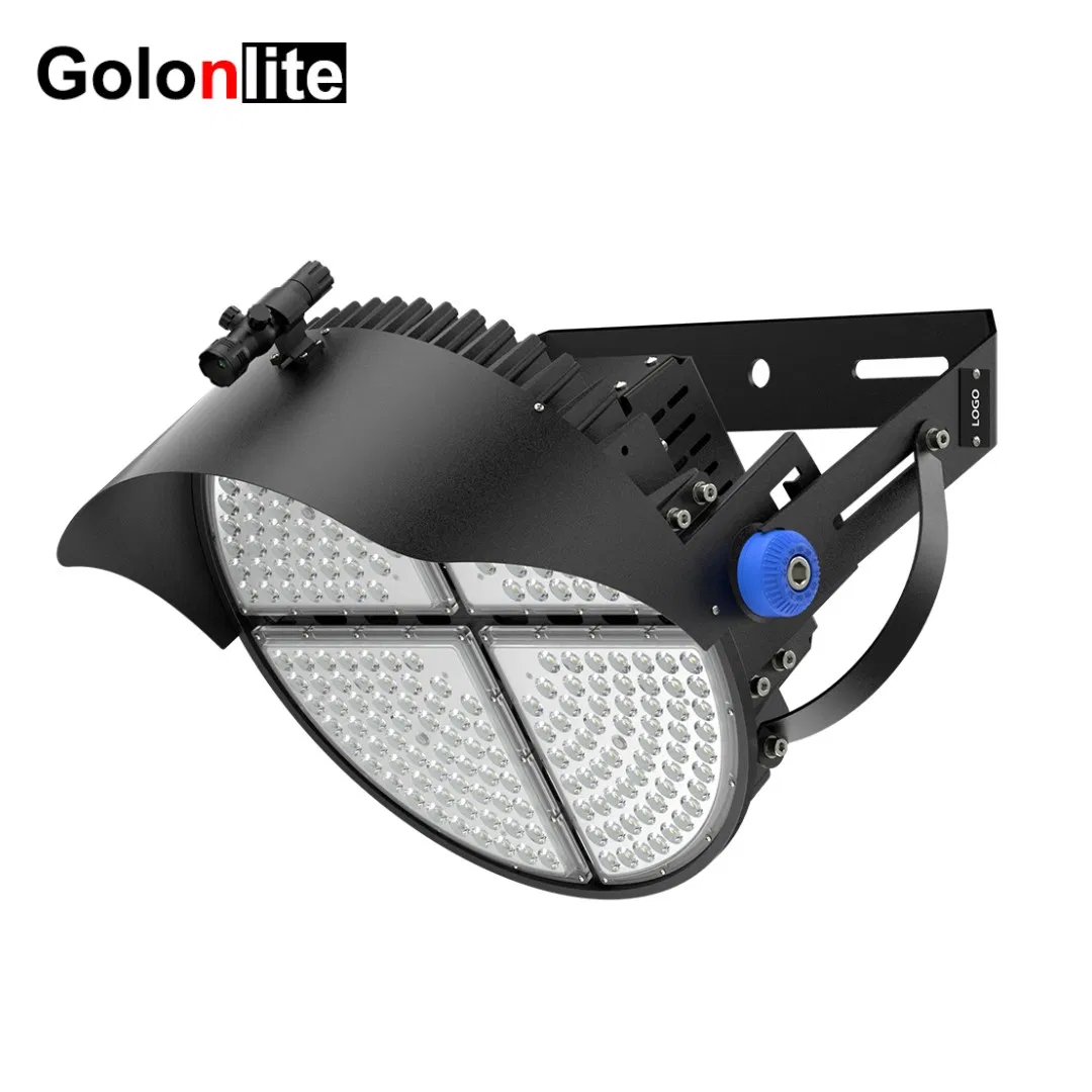 Projetor de Holofote Refletor ao Ar Livre DMX 300W 400W 500W 600W 800W 1000W 1200W 1500W 1600W Iluminação de Campo de Futebol Estádio Luz de Inundação LED Redonda de Alto Mastro