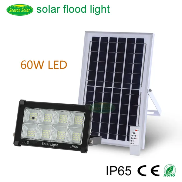Novo Estilo de Iluminação LED Montada na Parede 300W Luz de Inundação Solar ao Ar Livre com Painel Solar e LiFePO4 Bateria