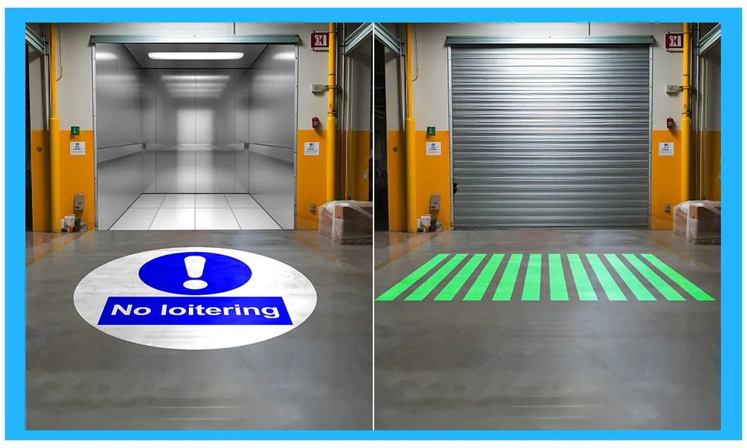 Luz projetora LED de dupla cabeça para solução de iluminação industrial para prevenir colisões