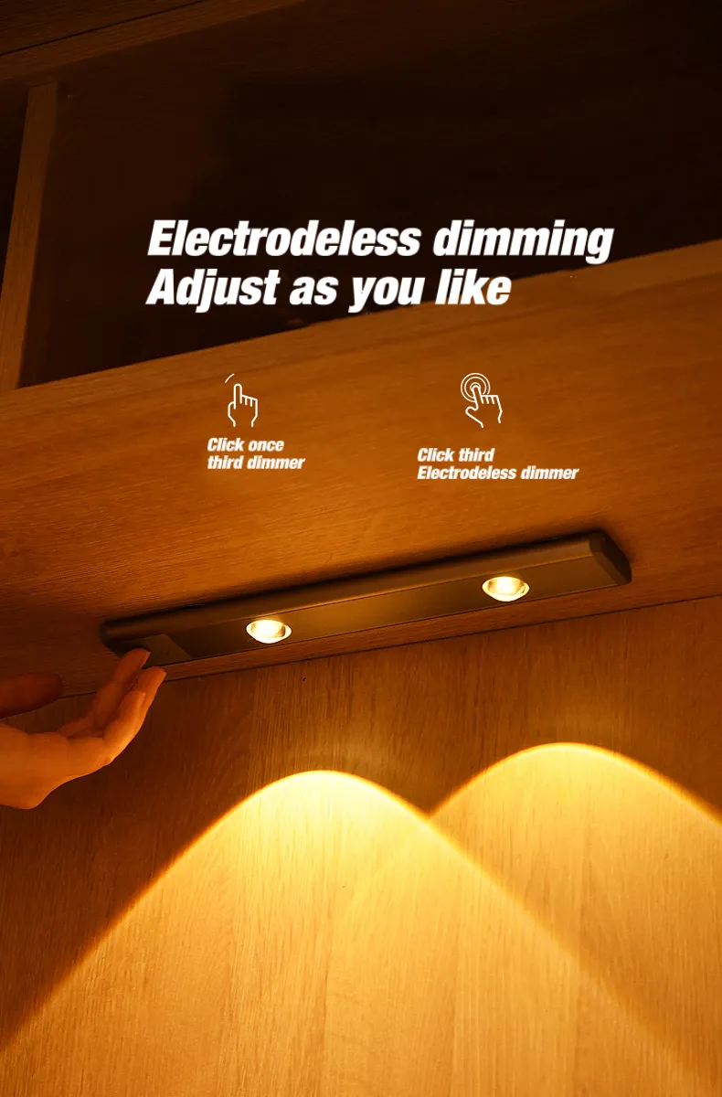 Iluminação de Armário de Montanha LED Decorativa de Alta Qualidade para Interior com Sensor de Movimento por Toque PIR, Lâmpada Sem Fio para Luz de Parede de Armário Interno