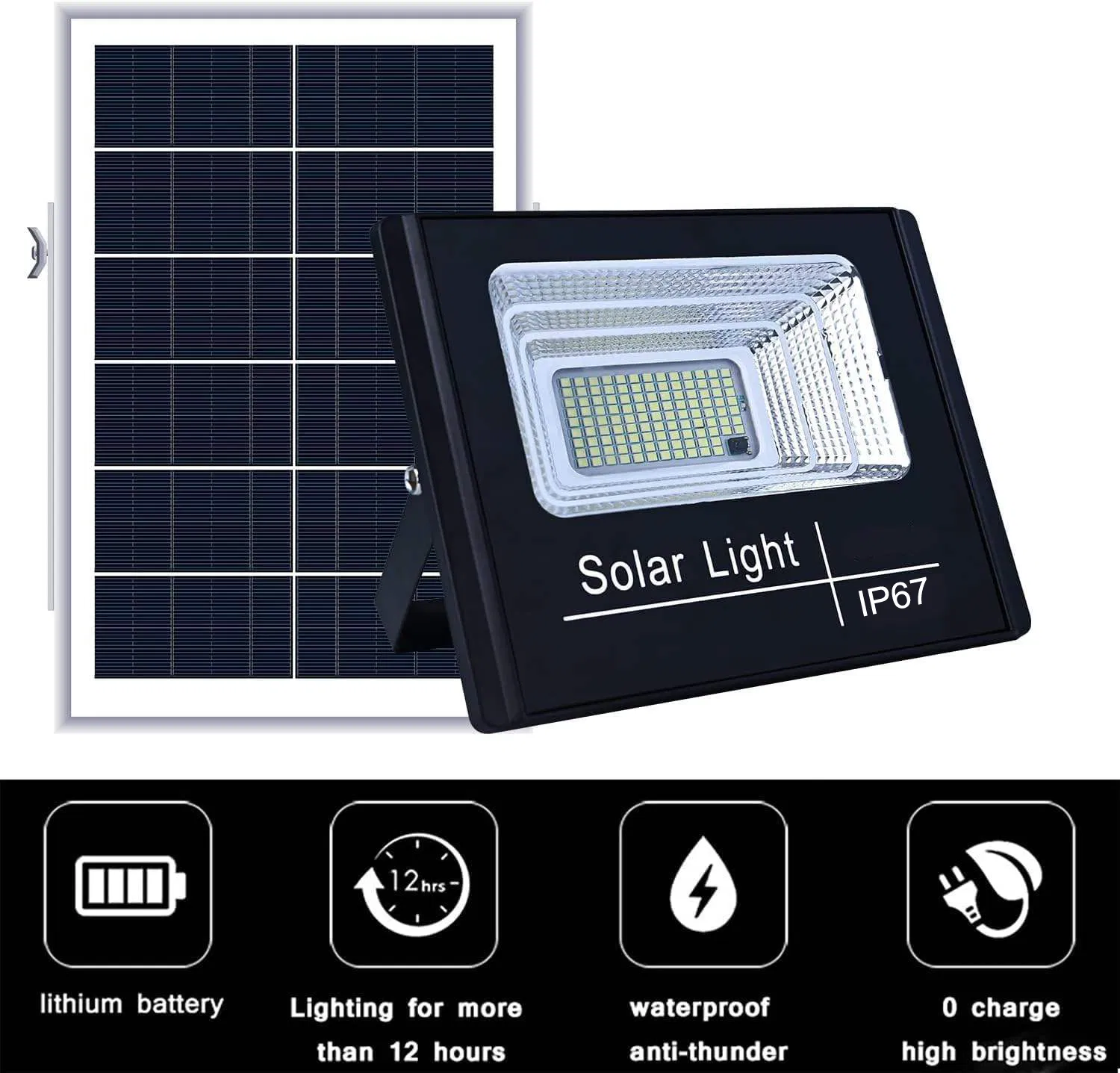 Controle Remoto Exterior À Prova D'Água Refletor Solar Iluminação Econômica Projetor LED Luz Solar de Inundação