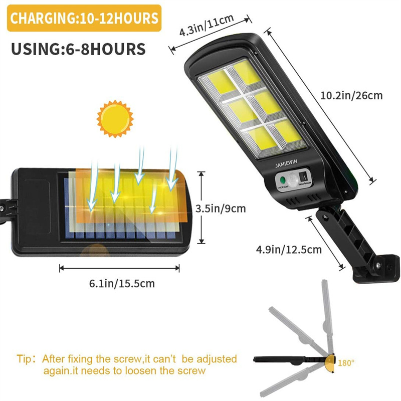 Luzes de Rua Solar LED Externas 117COB 8 Pacote de Lâmpada Solar com 3 Modo de Luz à Prova d'Água Sensor de Movimento Iluminação de Segurança para Jardim