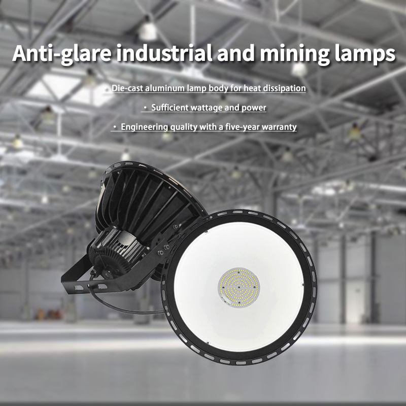 Luz LED de Alta Baía Antirreflexo para Aplicações de Iluminação Industrial em Fábricas e Armazéns