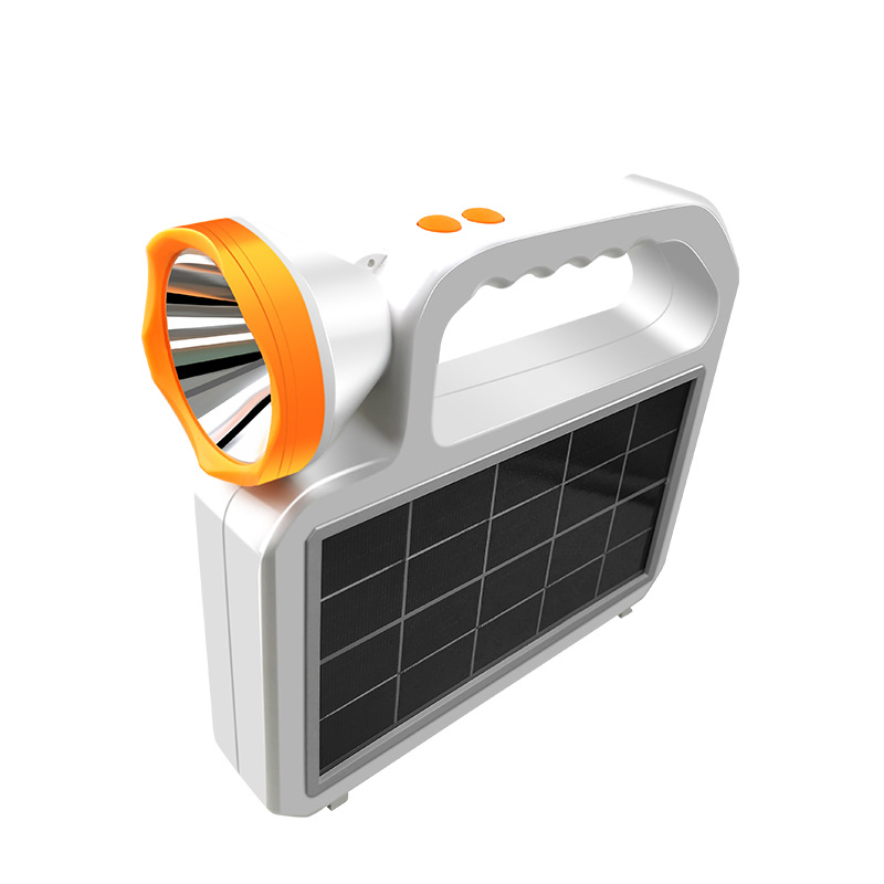 Luz forte solar portátil lâmpada de carregamento LED para casa, ao ar livre, canteiro de obras, patrulha, camping, iluminação de longo alcance e detector multifuncional