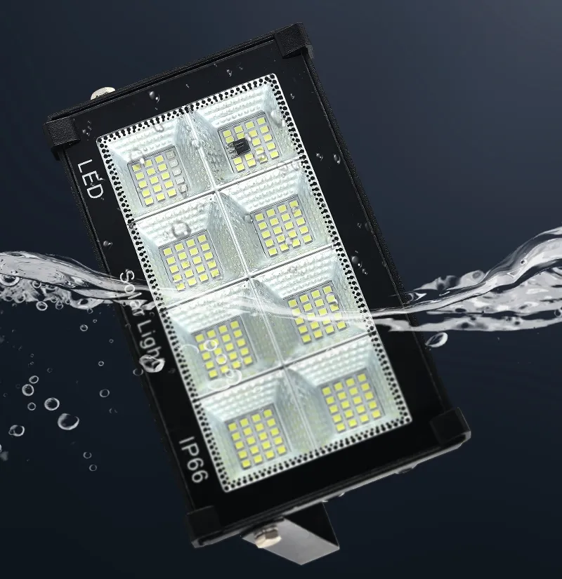 Novo Estilo de Iluminação LED Montada na Parede 300W Luz de Inundação Solar ao Ar Livre com Painel Solar e LiFePO4 Bateria