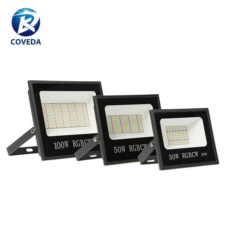 Iluminação LED inteligente à prova d'água de alta qualidade para esportes ao ar livre Mini LED IP66 30W 50W 100W 200W luzes de inundação RGB
