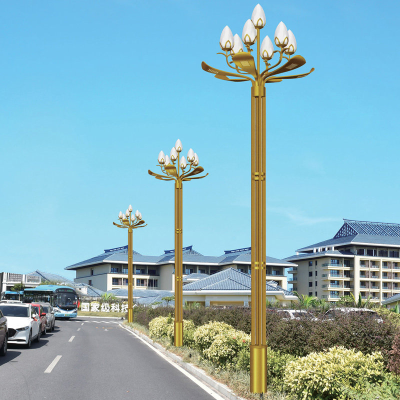 Iluminação paisagística de poste alto ajustável para soluções de altura personalizadas