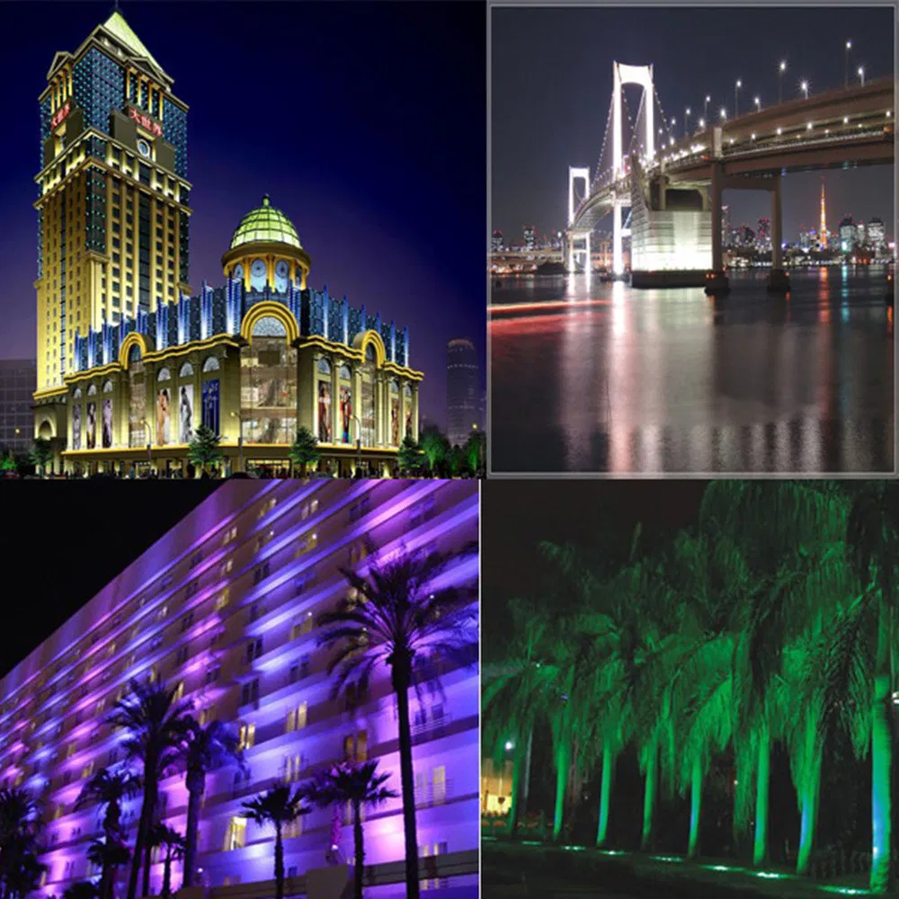 24V Luz de Inundação LED RGB de Alta Luminância DMX para Exterior