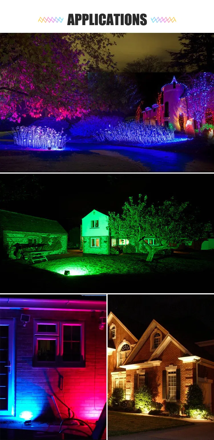 Refletor LED RGB Inteligente à Prova d'Água para Exterior com Suporte para APP Tuya e Controle por Voz 20W 50W 100W Luz de Inundação 220V com Tuya