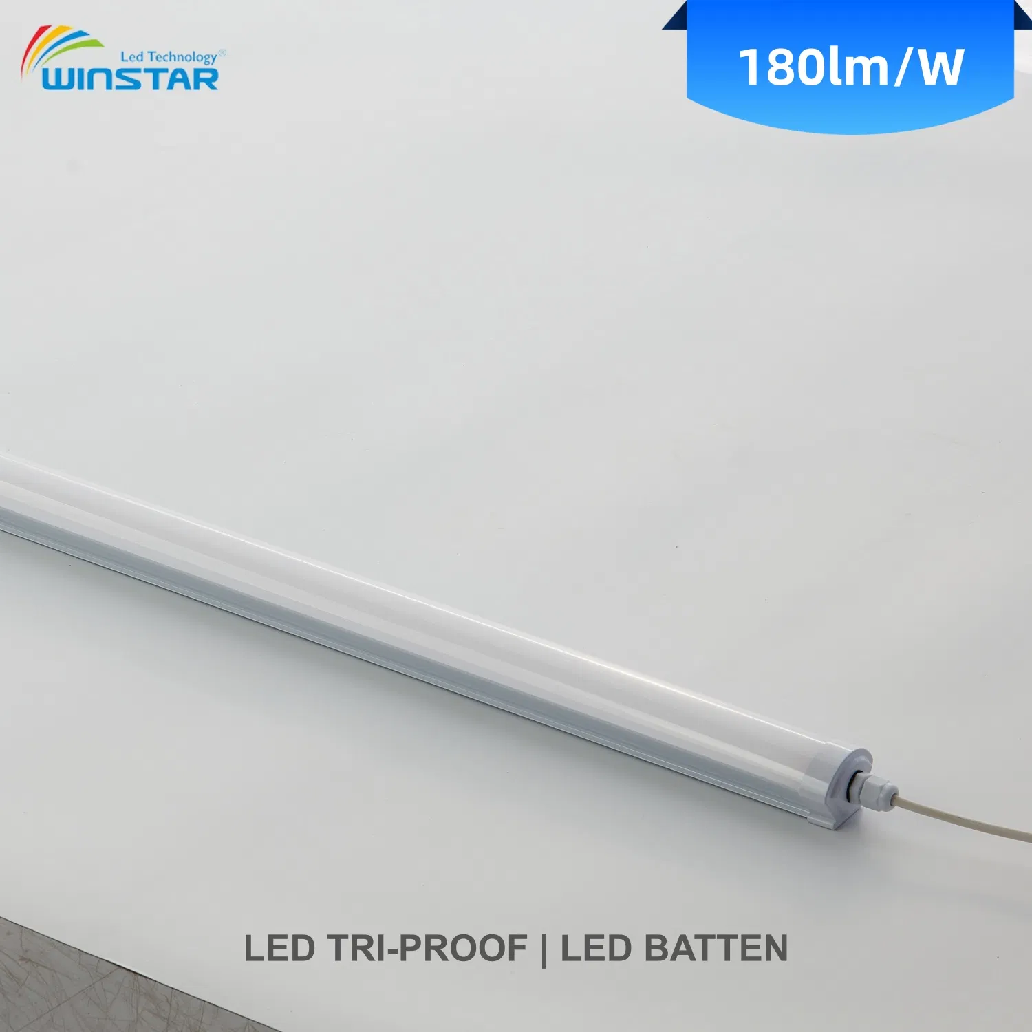 Luminária LED Tri-Proof 36W 5400lm IP65 à prova de poeira, lâmpada linear certificada CE para canteiro de obras, oficina e iluminação industrial temporária