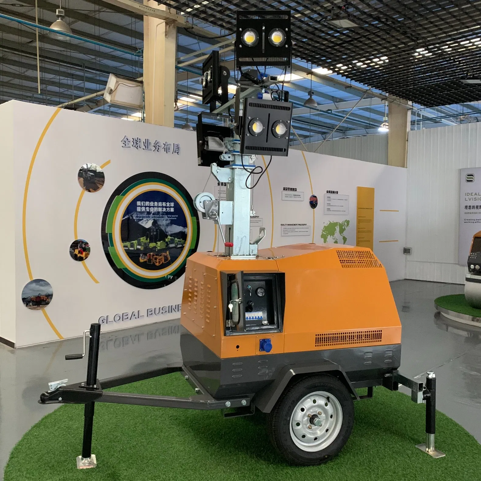 Torres de Iluminação para Construção com Motor Diesel e Luzes LED