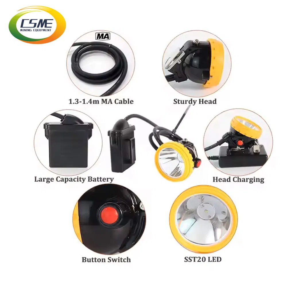 Kl4lm (A) Kl5lm (A) Kl6lm (A) Lanterna de Cabeça LED Tipo Split para Mineração com Luz de Segurança à Prova de Explosão em Íon de Lítio para Mina Subterrânea