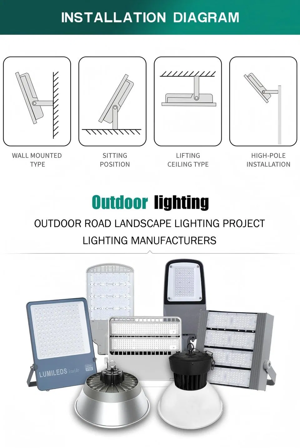 Venda Quente Luz de Inundação LED com Driver LED Inteligente