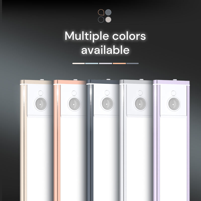 Iluminação Interna Ultra Fina 5 Dimerizável em Cores 5V Luz LED com Sensor de Movimento Recarregável por USB Magnética para Armário de Cozinha, Closet e Guarda-Roupa