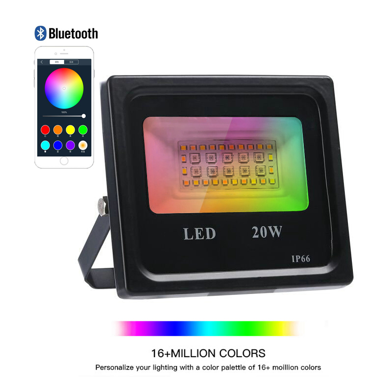 IP66 Luz de Inundação LED Inteligente com Controle de Voz Reciclável