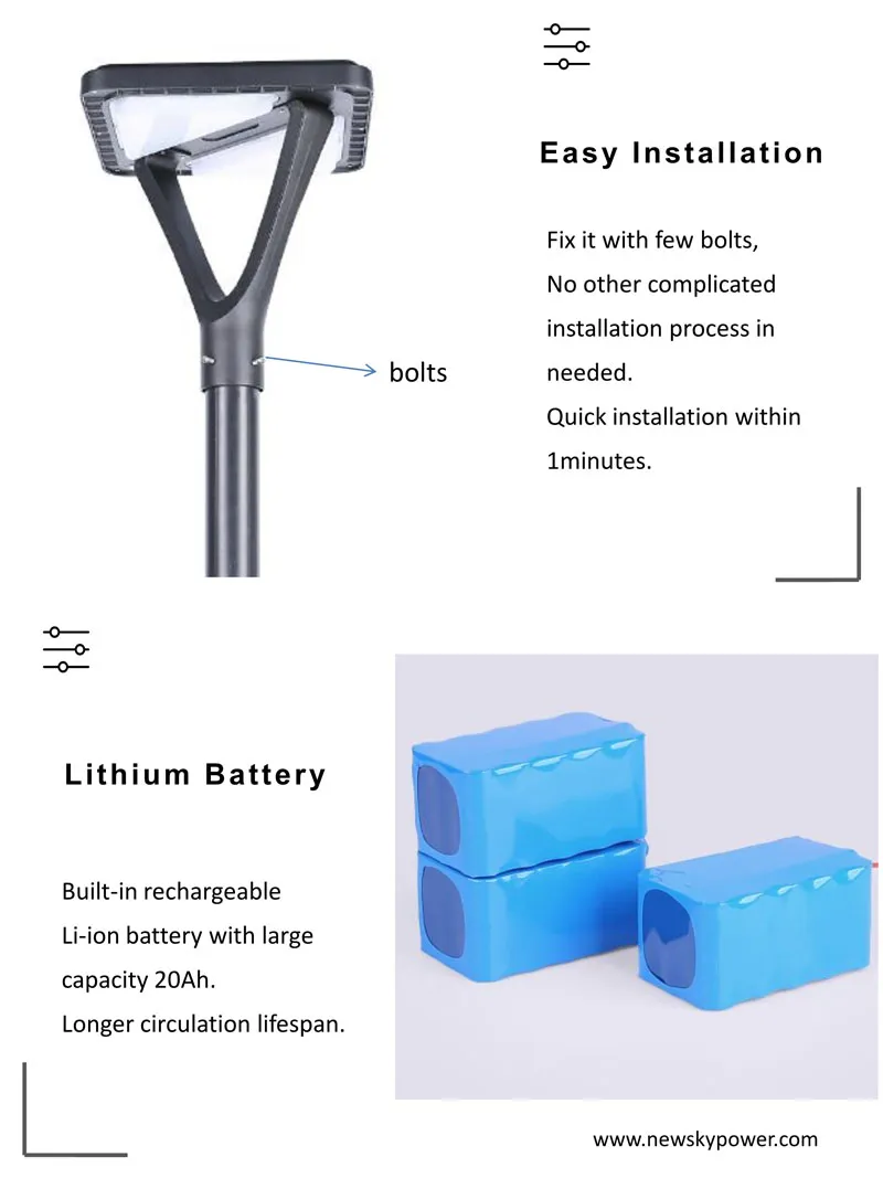 Iluminação LED Solar para Parque ao Ar Livre para Paisagismo