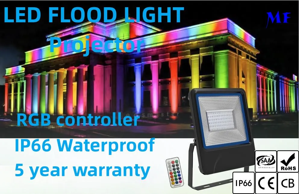 IP66 Projetor de Luz Flood SMD RGB Portátil para Decoração de Estádio ao Ar Livre, Marinha, Paisagismo e Iluminação de Aquário 10W 20W 30W 50W 100W 200W