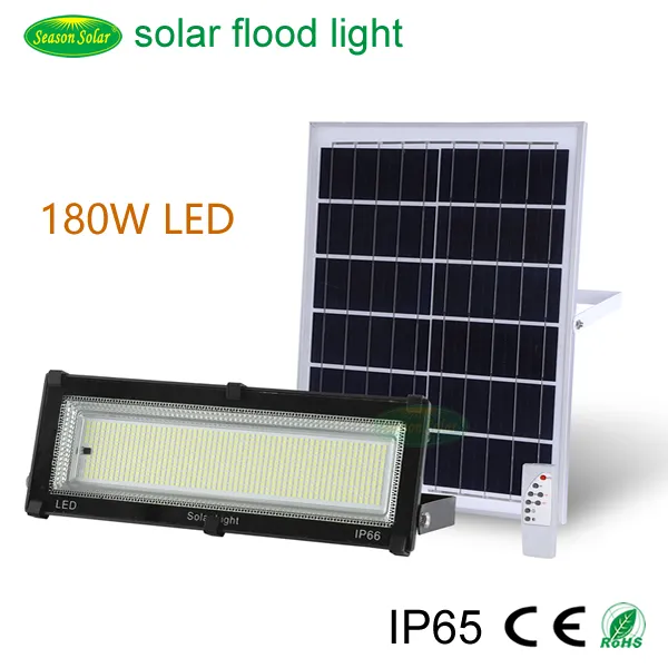 Luz de Inundação Solar ao Ar Livre em Alumínio Fundido, Sistema de Energia Solar Inteligente com LED, Luz de Inundação Solar