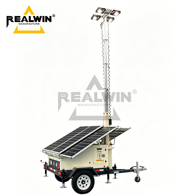 4*100W Torre Solar LED Hidráulica de Levantamento à Prova de Explosão para Iluminação de Campo de Petróleo