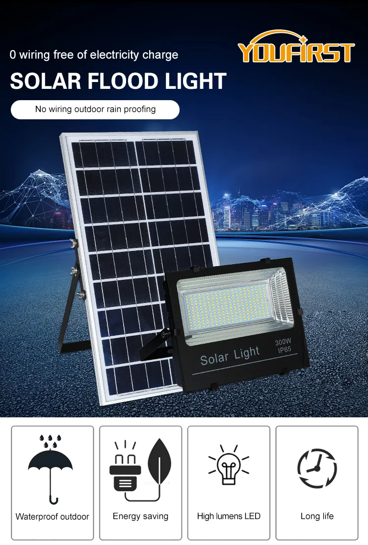 Novo Modelo de Luz de Inundação Solar LED para Exterior IP65