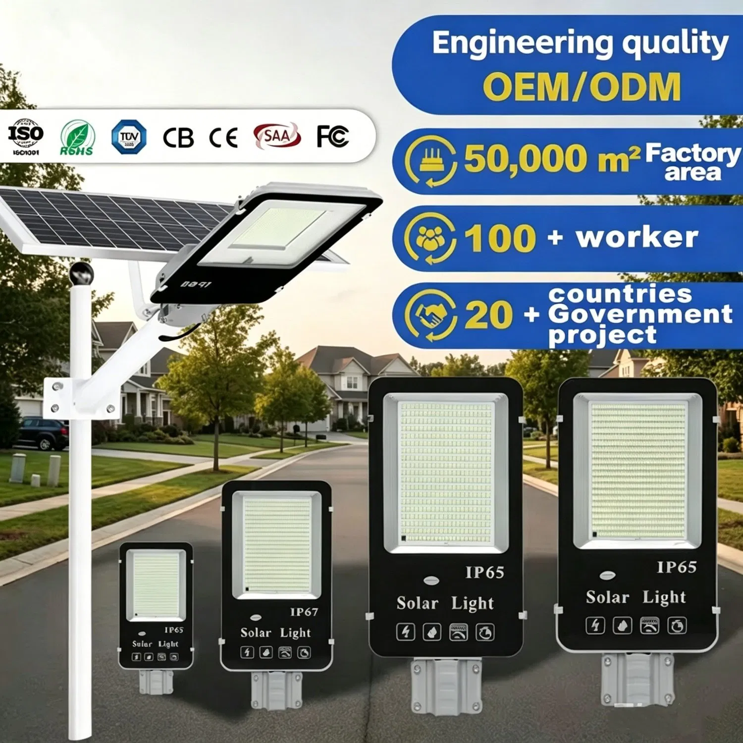 Unidade Integrada de Solar e Iluminação Simplifica a Construção de Instalações de Apoio Luz de Rua Solar LED