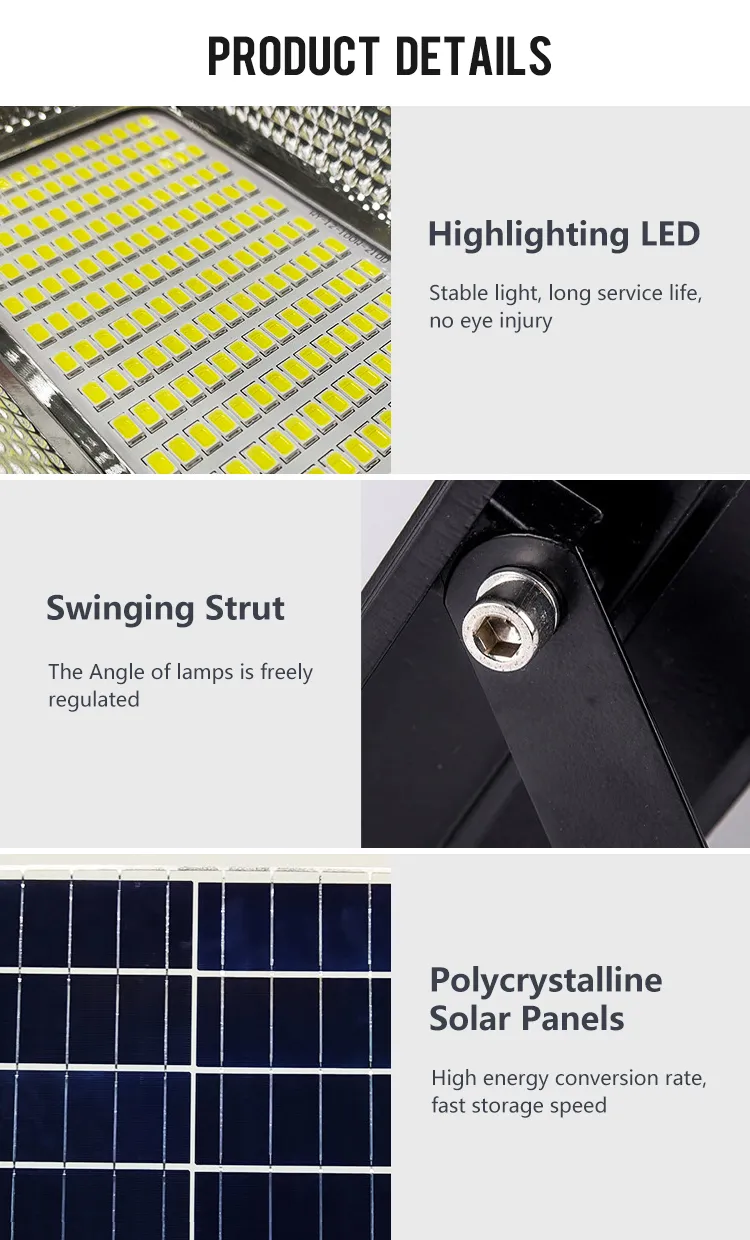 Lâmpada de Jardim à Prova d'Água Luz LED Branca Brilhante Luz de Inundação Solar Inteligente