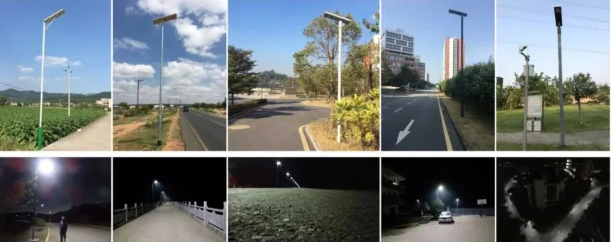 Luz de Rua Solar LED Integrada de Alto Lúmen 6000lm 60W Tudo em Um com Sensor de Movimento para Iluminação Externa Solar