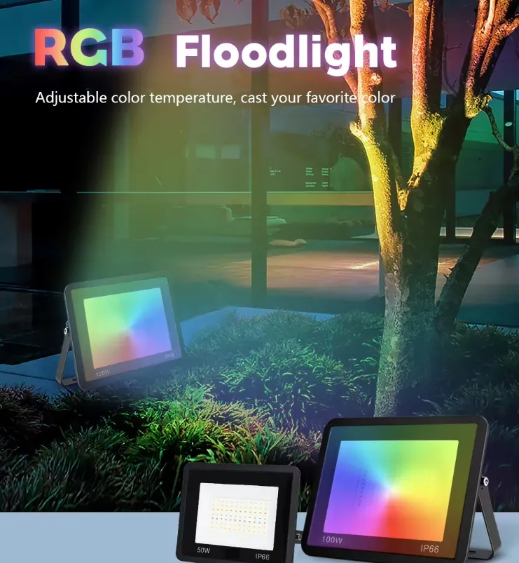 Controle Inteligente de APP Luminária LED RGB Nova Remessa 4in1 Luzes de Paisagismo para Jardim ao Ar Livre IP65 Mudança de Cor com Temporizador em Alumínio