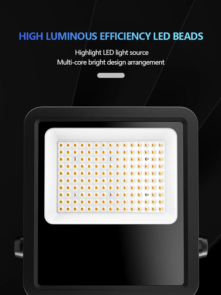 300W Habitação de Alumínio Industrial ao Ar Livre RGB à Prova d'Água IP66 Luz LED de Inundação
