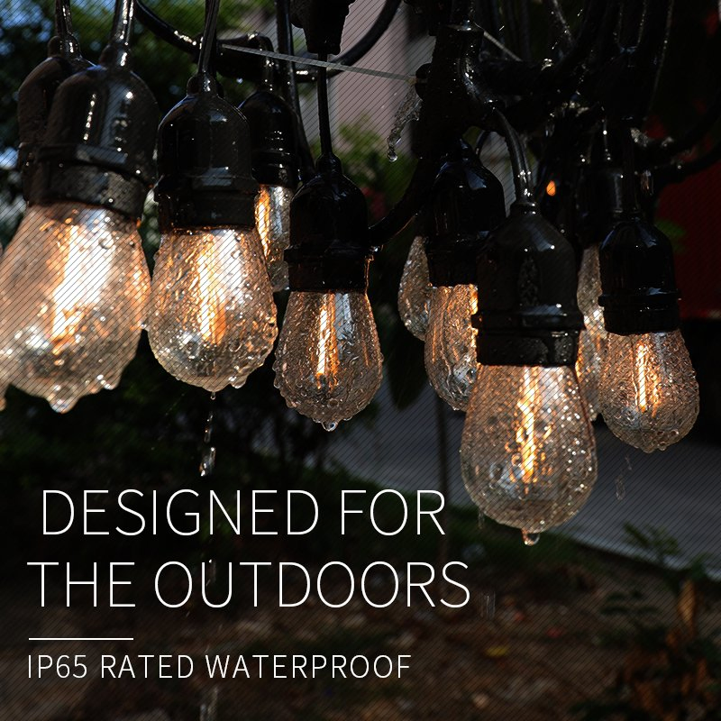 S14 Luzes de Decoração em Corda E27 Lâmpada de Filamento LED para Jardim ao Ar Livre, Paisagismo, Pátio, Casamento, Guirlanda, Iluminação de Camping, Luz LED