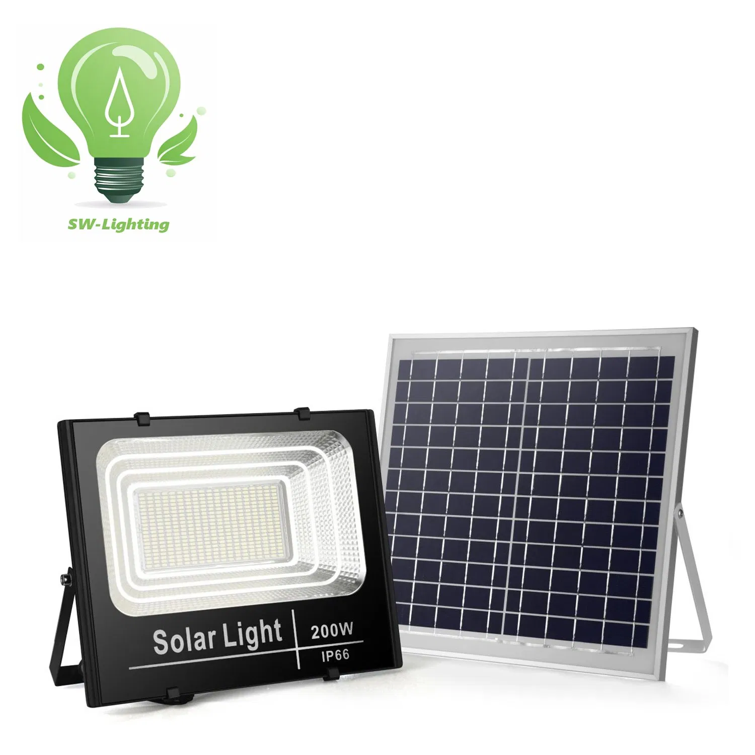 Lâmpada de Inundação Solar LED Tudo em Um IP66 Luz de Inundação Solar LED Externa à Prova d'Água com Alta Brilho SMD 40W 60W 100W 200W 300W 400W