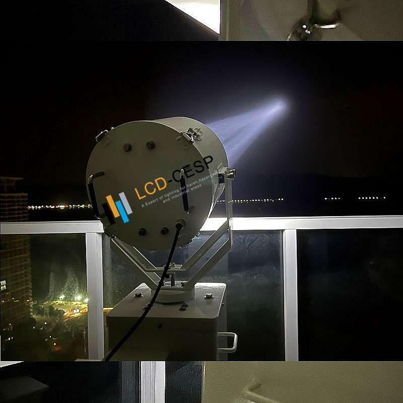 Lanterna de Busca Spotlight Marinha em Aço Inoxidável Anticorrosão Tz1 80W-350W-350W 100-277V, 12-24V 4000K, 2deg, Xenon 2km-6km Iluminação, À Prova D'Água IP67 IP69K