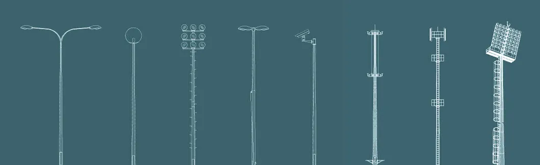 Holofote Solar/LED em Aço Galvanizado Metal para Estádio Esportivo ao Ar Livre, Poste de Luz de Rua com Preço de Fábrica de Fabricante Atacadista