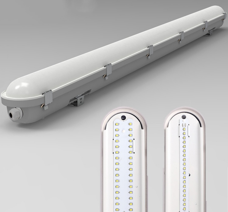 2FT 4FT 5FT 20W 40W 50W Iluminação LED de Túnel Tri-Proof IP66 Luz Tubular LED Triproof Linear à Prova d'Água para Exterior