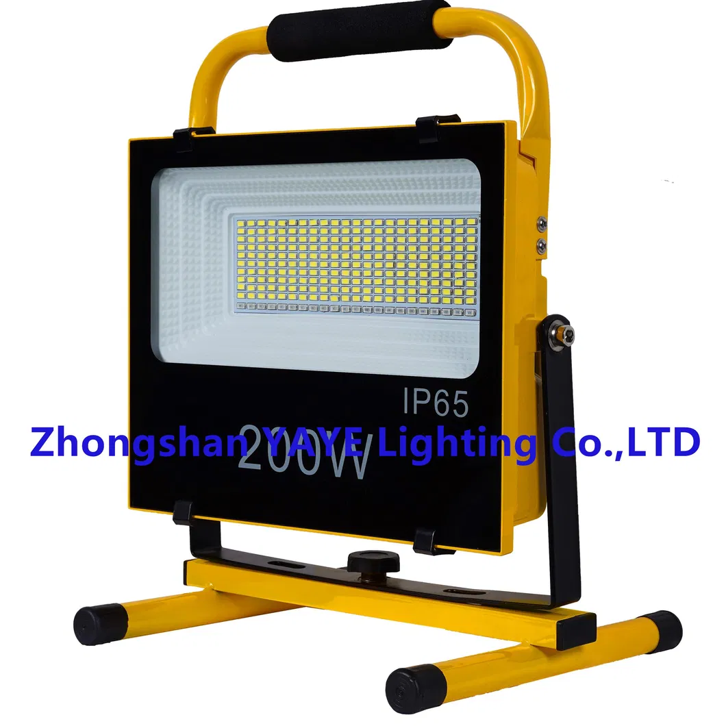 Fabricante de Fábrica Solar 100W/200W/300W Luz de Inundação LED Portátil Recarregável de Emergência