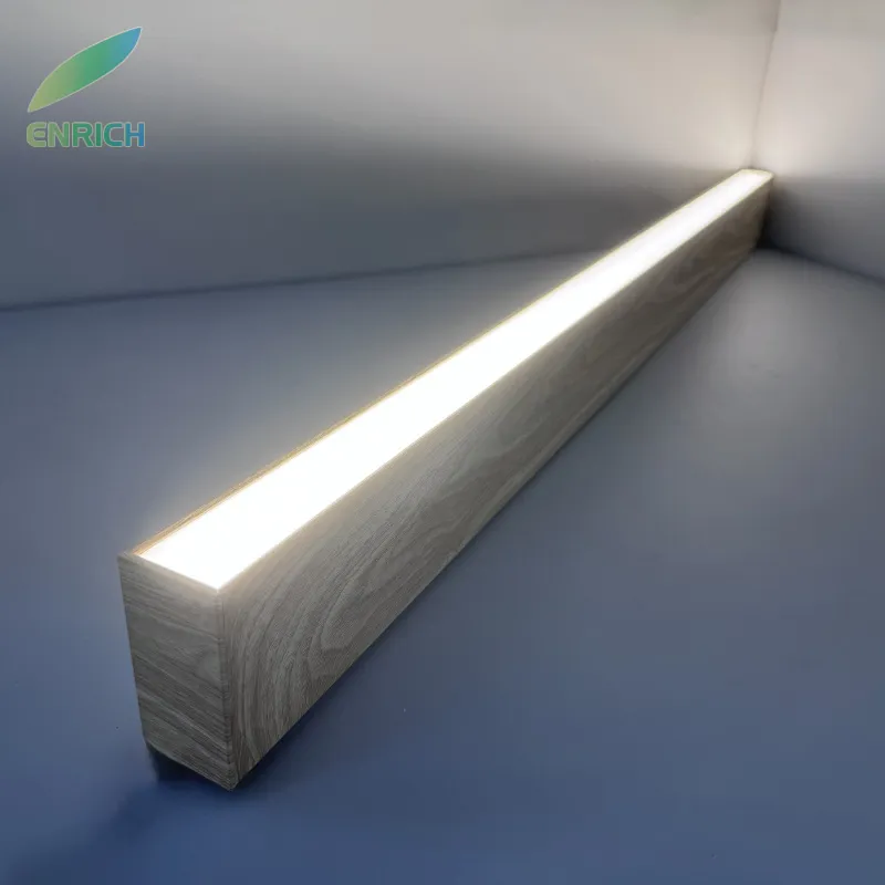 Acabamento em Madeira Arquitetônica Perfil de Alumínio Iluminação Linear LED Branco Ajustável RGBW Dali Casambi