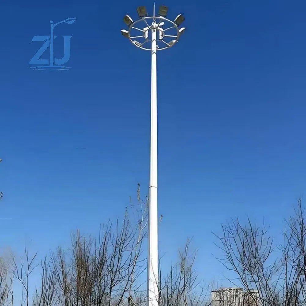 12m 15m 20m 25m 30m Poste de Alta Mast com 500W Iluminação LED Iluminação de Alta Mast Externa com Dispositivo de Elevação e Baixamento