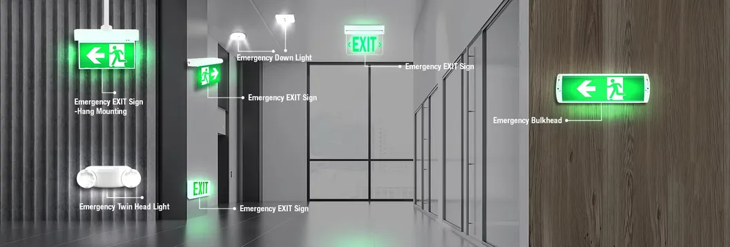 Placa de Saída de Emergência LED Lanyou Iluminação Plástica IP20 Classificada