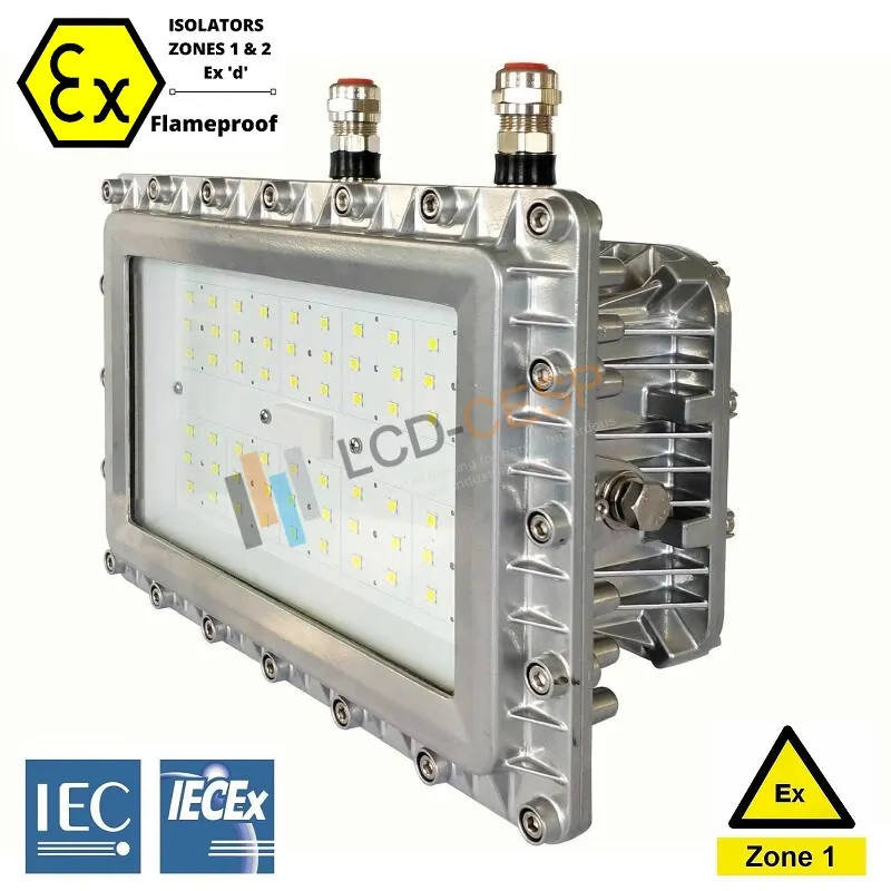 Lanterna de Spotlight à Prova de Explosão, 50W-1000W, LED, 90-305VAC, 5000K, 20deg, Iluminação para Barcos Marítimos