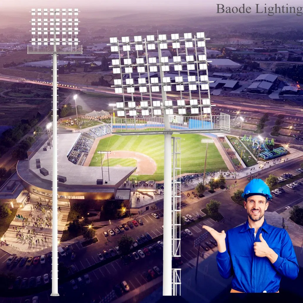 Holofote Solar/LED em Aço Galvanizado Metal para Estádio Esportivo ao Ar Livre, Poste de Luz de Rua com Preço de Fábrica de Fabricante Atacadista