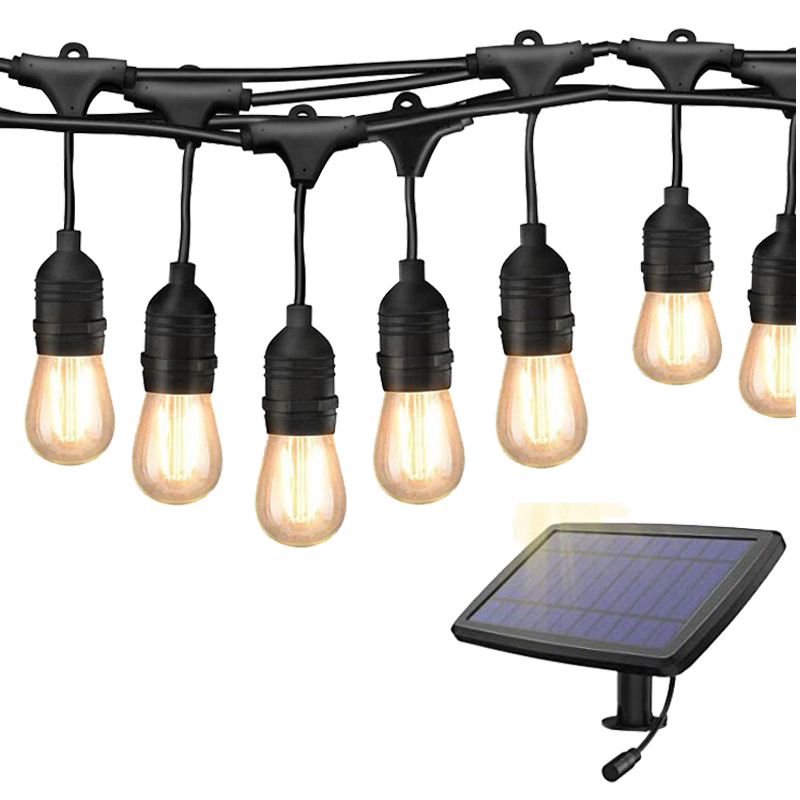 Iluminação LED solar por atacado para exteriores, luzes de corda para festas, decoração de paisagens
