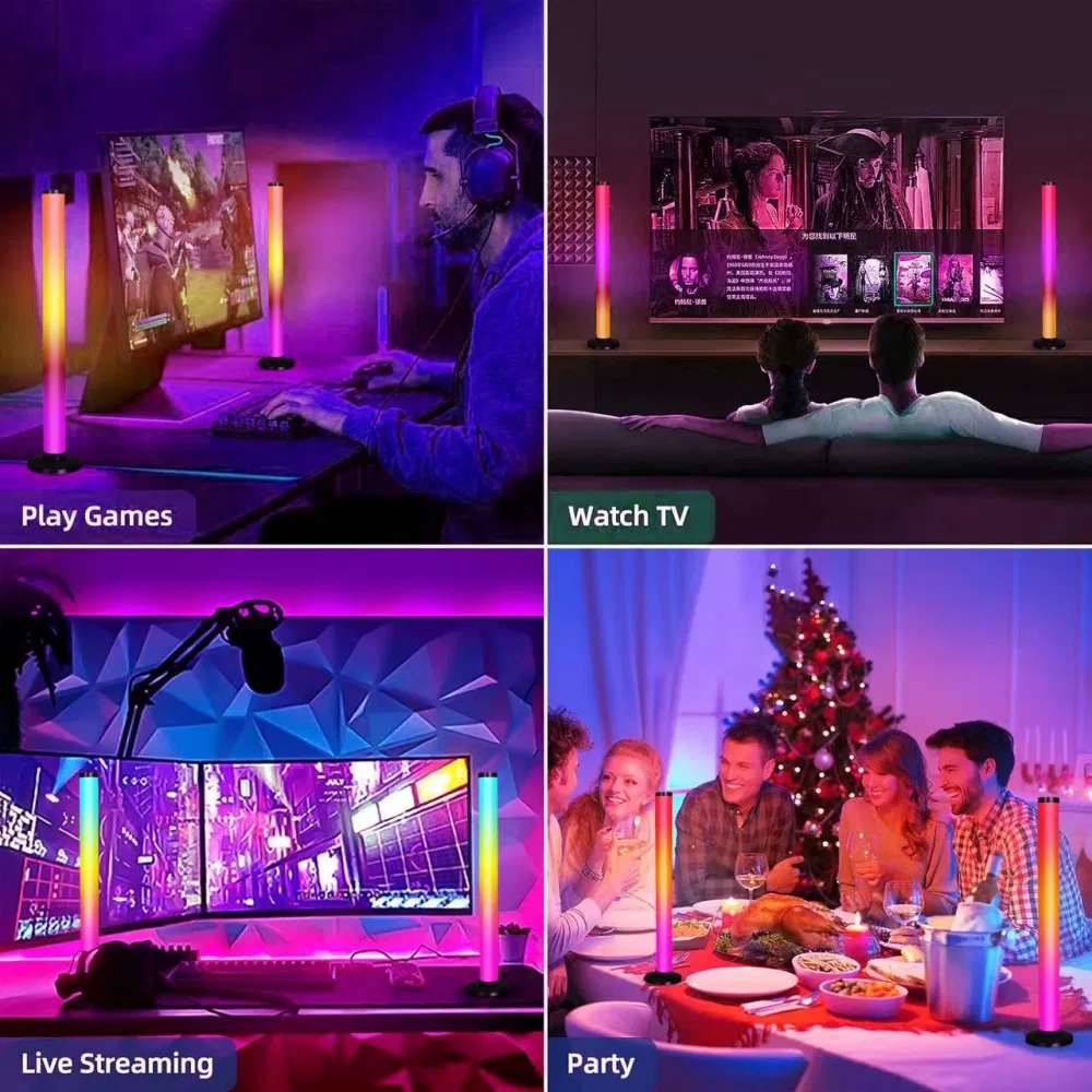 Decoração de Mesa Iluminação RGB Inteligente USB 5V Espelho de Túnel LED 3D Luz Ambiente Multicamadas