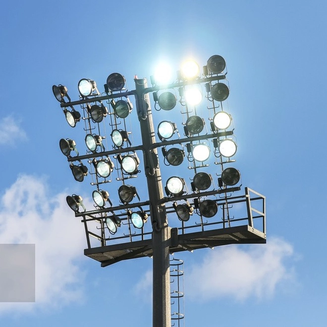 Holofote Solar/LED em Aço Galvanizado Metal para Estádio Esportivo ao Ar Livre, Poste de Luz de Rua com Preço de Fábrica de Fabricante Atacadista
