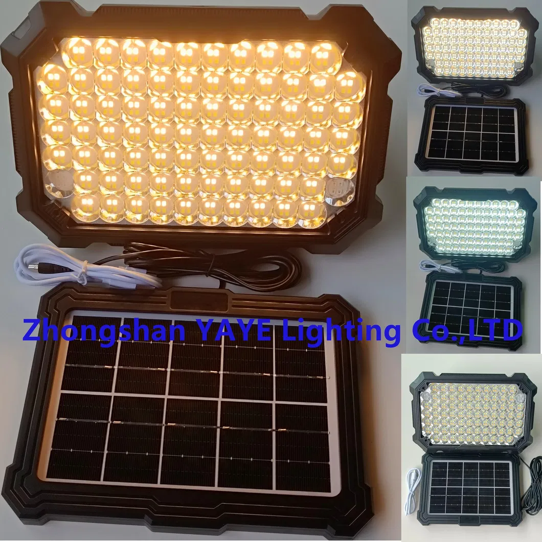 Fabricante de Fábrica Solar 100W/200W/300W Luz de Inundação LED Portátil Recarregável de Emergência